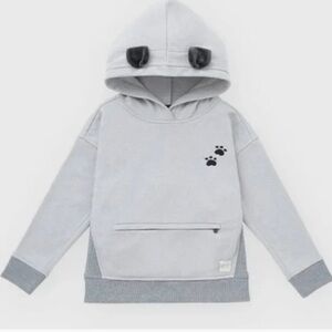 Cubcoats Gray Kids Hoodie with Paw Print